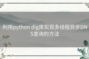 利用python dig库实现多线程异步DNS查询的方法