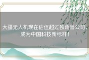 大疆无人机现在估值超过独角兽公司，成为中国科技新标杆！