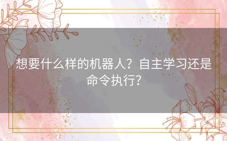 想要什么样的机器人？自主学习还是命令执行？