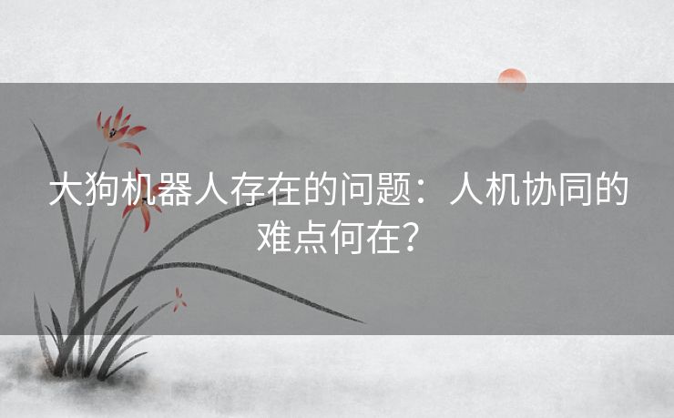 大狗机器人存在的问题：人机协同的难点何在？