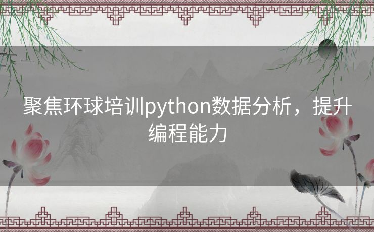 聚焦环球培训python数据分析，提升编程能力