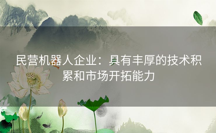 民营机器人企业：具有丰厚的技术积累和市场开拓能力