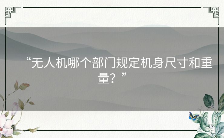 “无人机哪个部门规定机身尺寸和重量？”