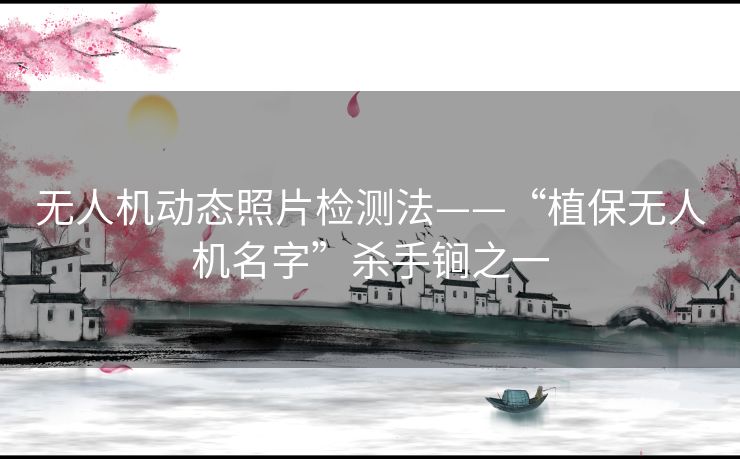 无人机动态照片检测法——“植保无人机名字”杀手锏之一