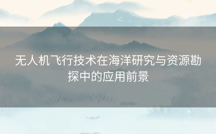 无人机飞行技术在海洋研究与资源勘探中的应用前景