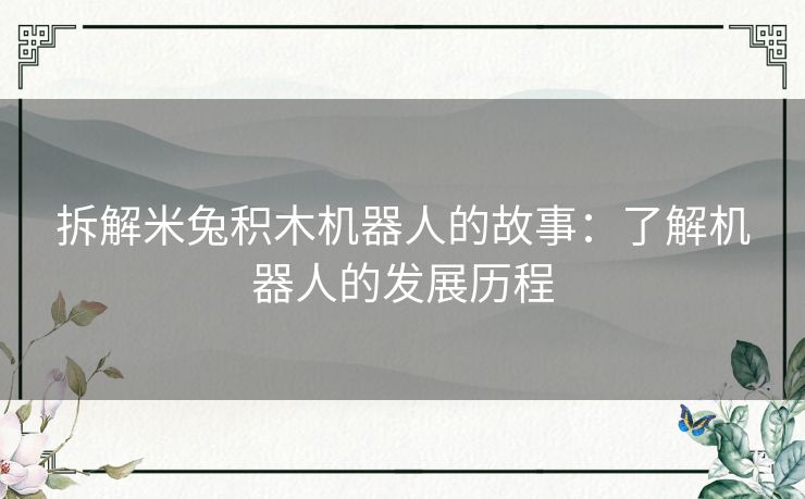 拆解米兔积木机器人的故事：了解机器人的发展历程