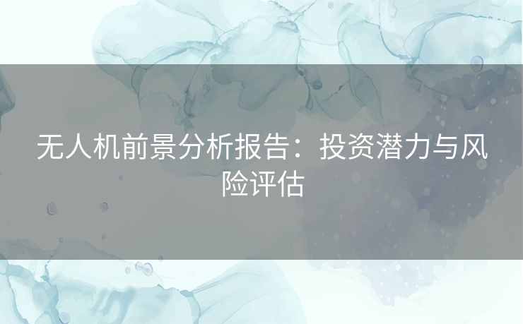 无人机前景分析报告：投资潜力与风险评估