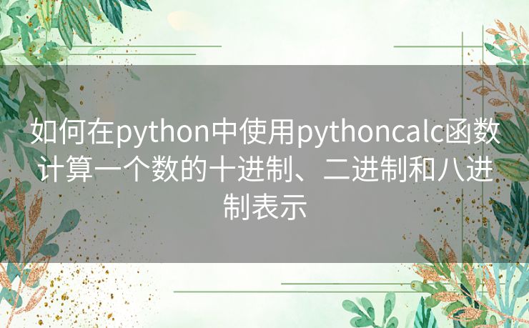 如何在python中使用pythoncalc函数计算一个数的十进制、二进制和八进制表示