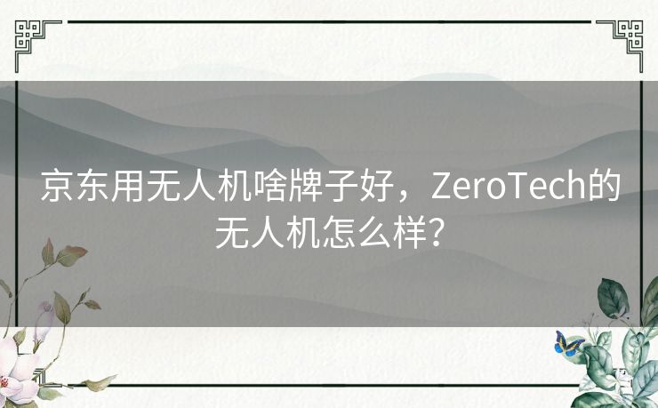 京东用无人机啥牌子好，ZeroTech的无人机怎么样？