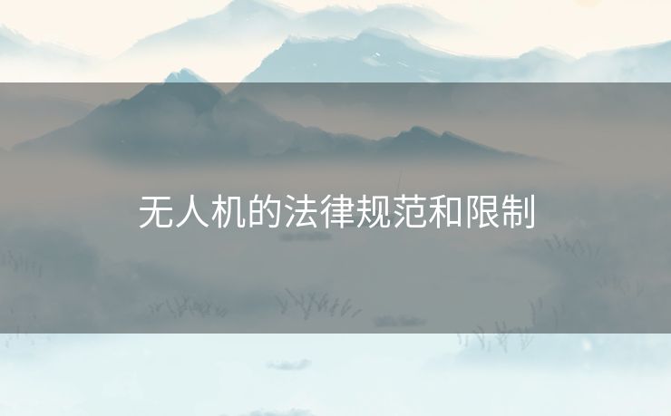 无人机的法律规范和限制