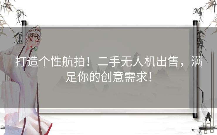 打造个性航拍！二手无人机出售，满足你的创意需求！