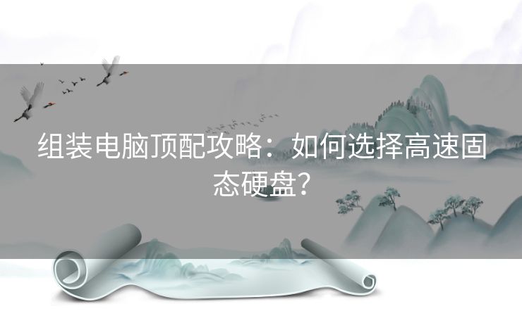 组装电脑顶配攻略：如何选择高速固态硬盘？