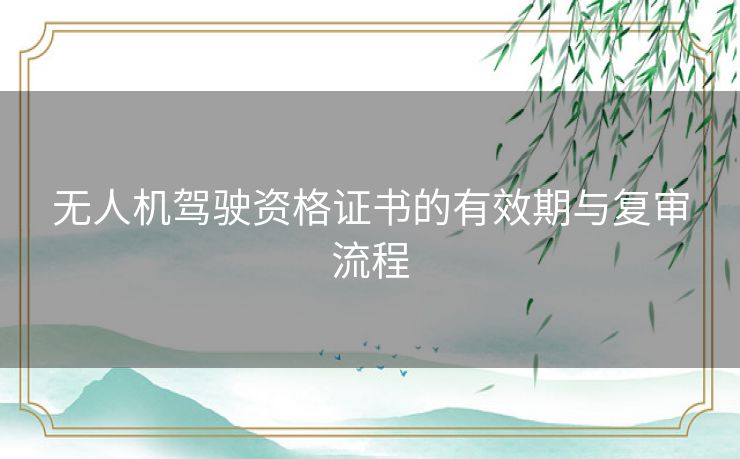 无人机驾驶资格证书的有效期与复审流程