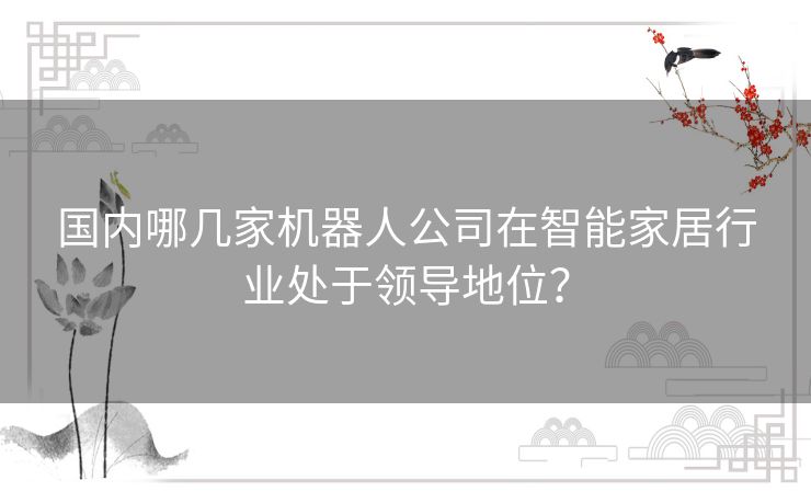 国内哪几家机器人公司在智能家居行业处于领导地位？