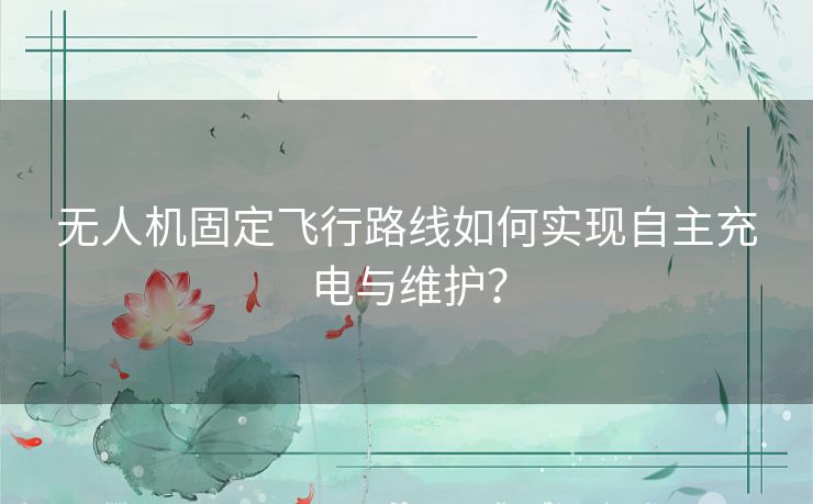 无人机固定飞行路线如何实现自主充电与维护？