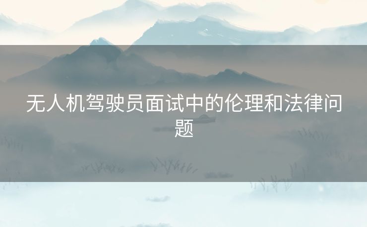 无人机驾驶员面试中的伦理和法律问题