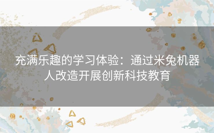 充满乐趣的学习体验：通过米兔机器人改造开展创新科技教育