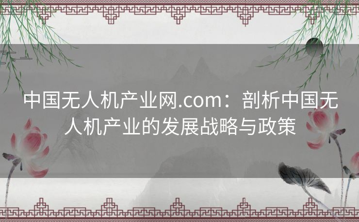 中国无人机产业网.com：剖析中国无人机产业的发展战略与政策