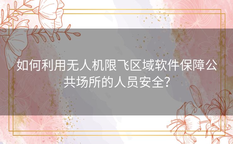 如何利用无人机限飞区域软件保障公共场所的人员安全？