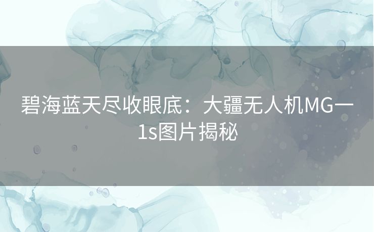 碧海蓝天尽收眼底：大疆无人机MG一1s图片揭秘