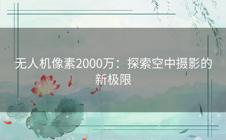 无人机像素2000万：探索空中摄影的新极限