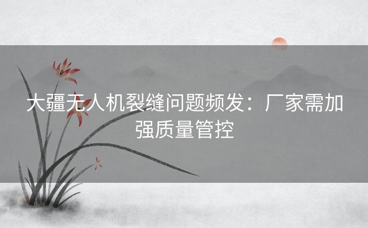 大疆无人机裂缝问题频发：厂家需加强质量管控