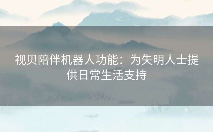 视贝陪伴机器人功能：为失明人士提供日常生活支持