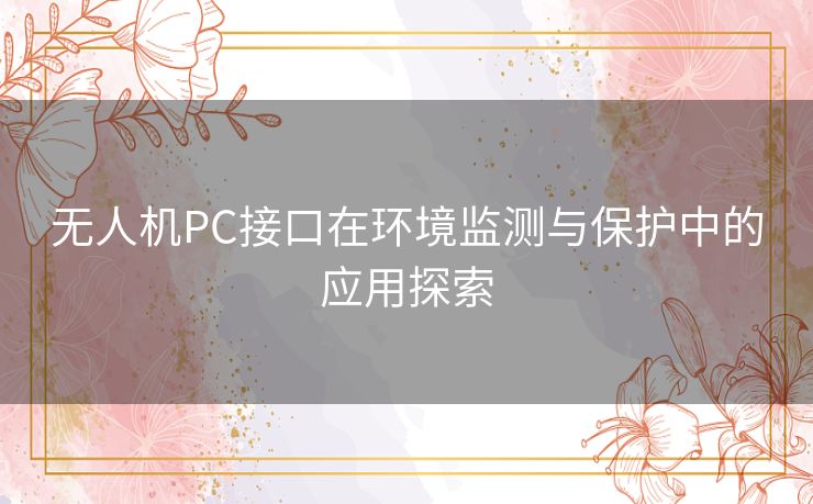 无人机PC接口在环境监测与保护中的应用探索