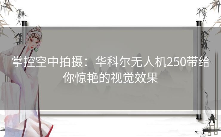 掌控空中拍摄：华科尔无人机250带给你惊艳的视觉效果