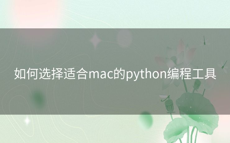 如何选择适合mac的python编程工具