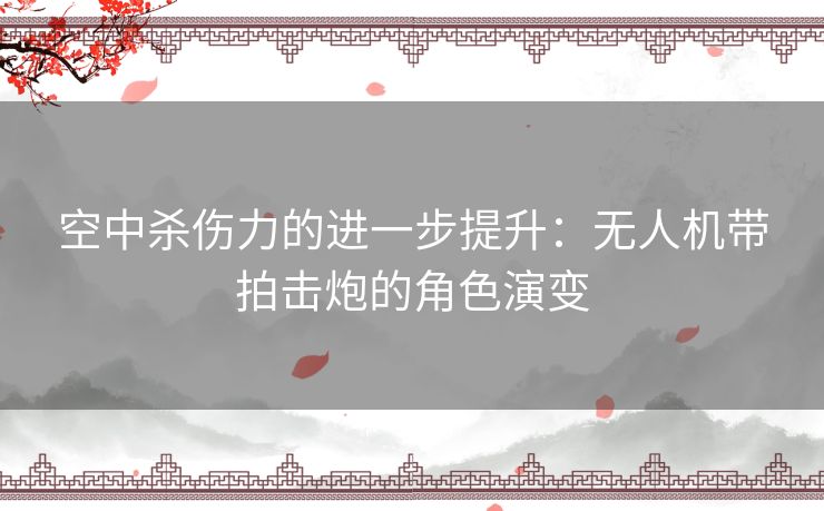 空中杀伤力的进一步提升：无人机带拍击炮的角色演变