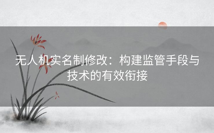 无人机实名制修改：构建监管手段与技术的有效衔接