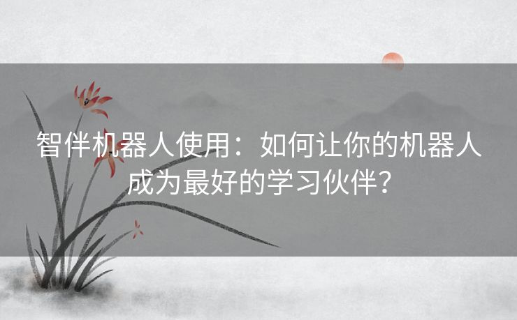 智伴机器人使用：如何让你的机器人成为最好的学习伙伴？