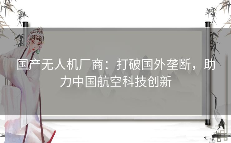 国产无人机厂商：打破国外垄断，助力中国航空科技创新