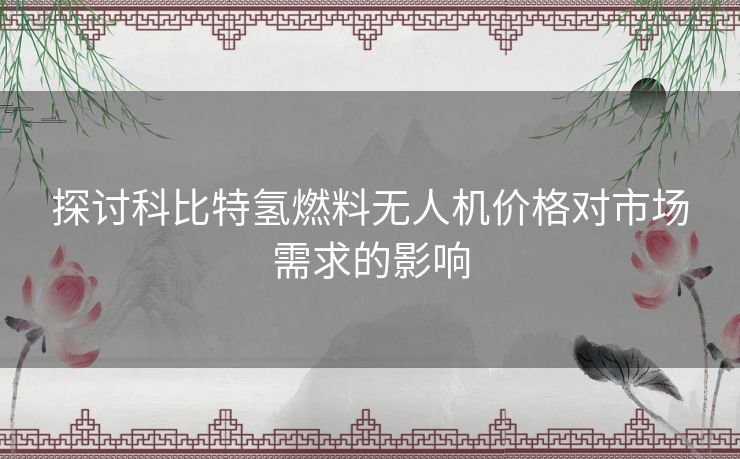 探讨科比特氢燃料无人机价格对市场需求的影响