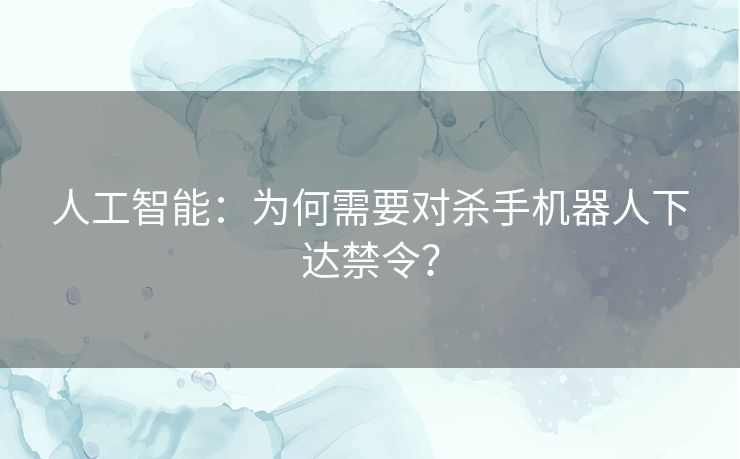 人工智能：为何需要对杀手机器人下达禁令？