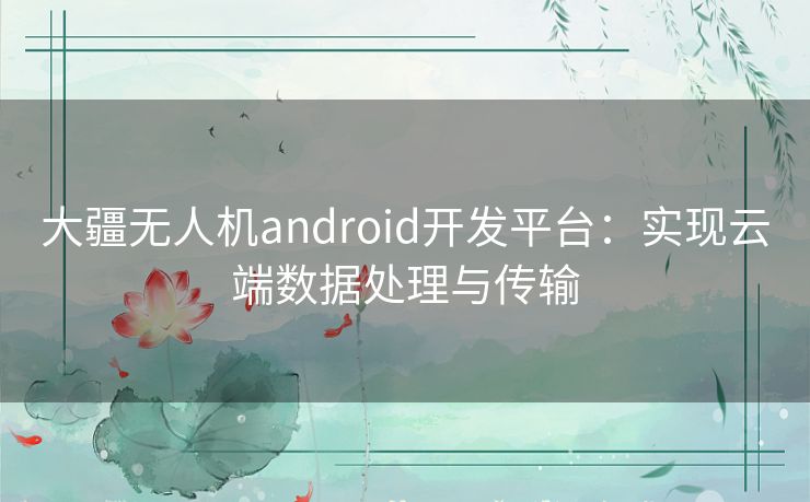 大疆无人机android开发平台：实现云端数据处理与传输