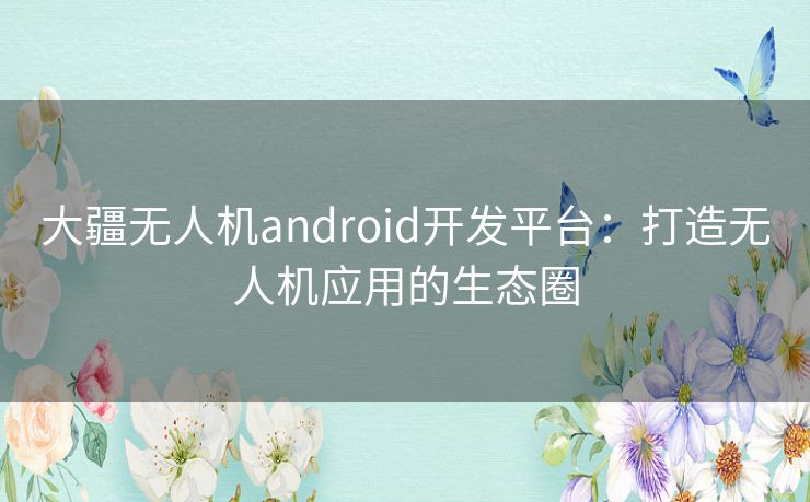 大疆无人机android开发平台：打造无人机应用的生态圈