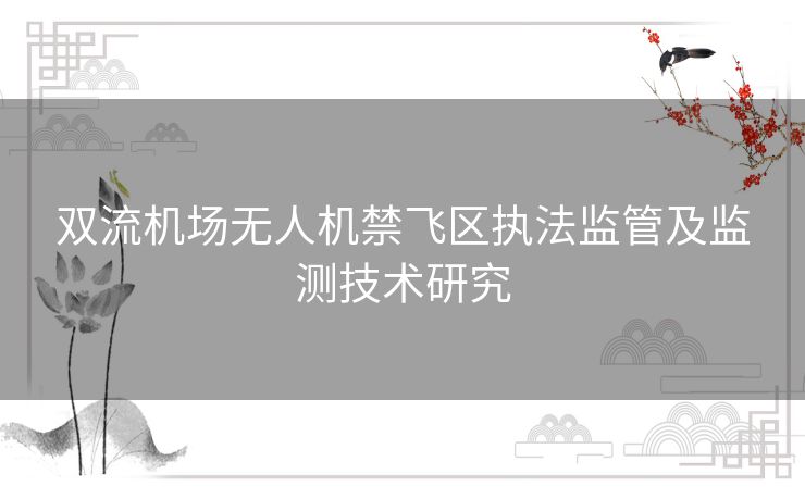 双流机场无人机禁飞区执法监管及监测技术研究