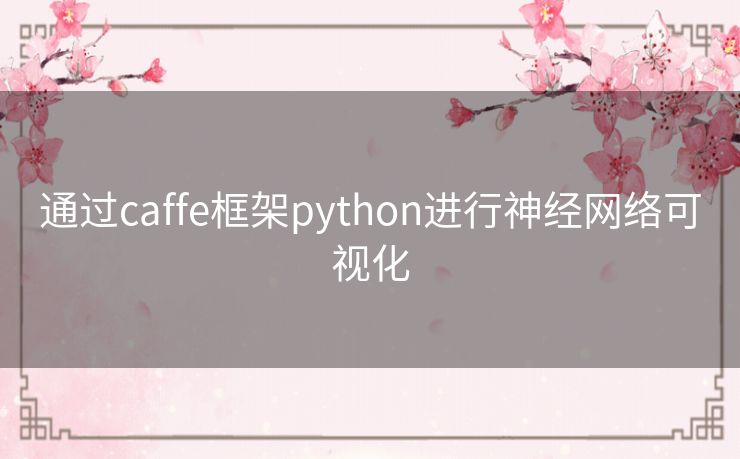 通过caffe框架python进行神经网络可视化