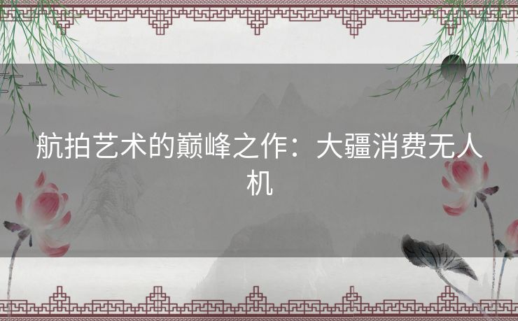 航拍艺术的巅峰之作：大疆消费无人机