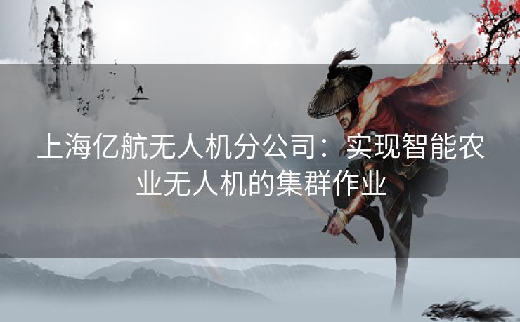 上海亿航无人机分公司：实现智能农业无人机的集群作业