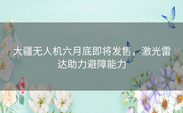 大疆无人机六月底即将发售，激光雷达助力避障能力