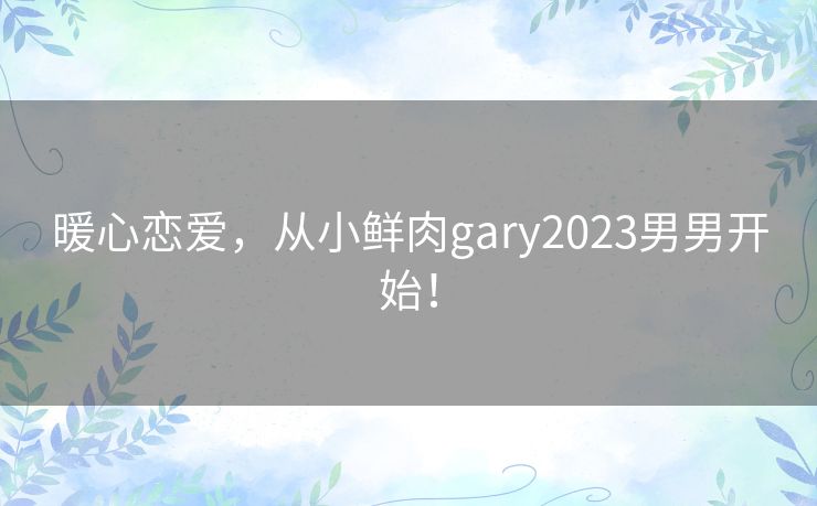 暖心恋爱，从小鲜肉gary2023男男开始！