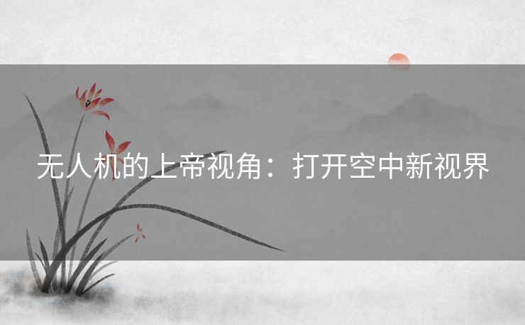 无人机的上帝视角：打开空中新视界