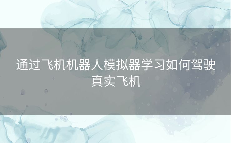 通过飞机机器人模拟器学习如何驾驶真实飞机