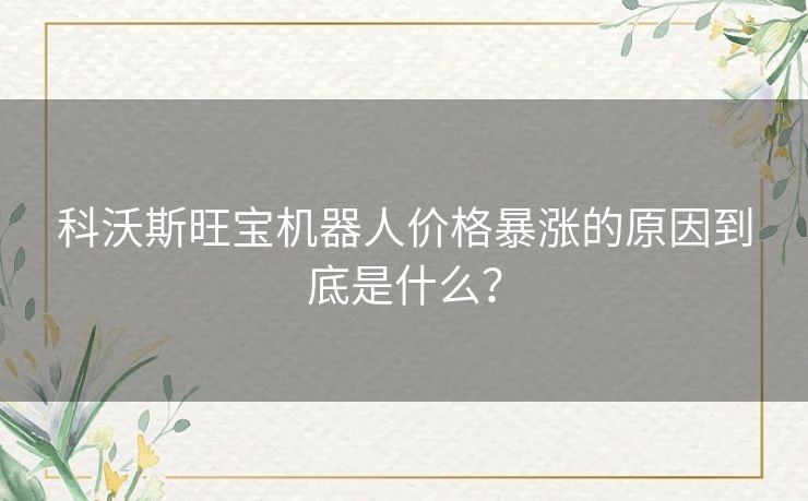 科沃斯旺宝机器人价格暴涨的原因到底是什么？