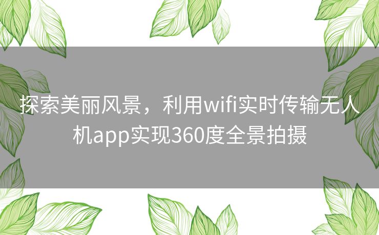 探索美丽风景，利用wifi实时传输无人机app实现360度全景拍摄