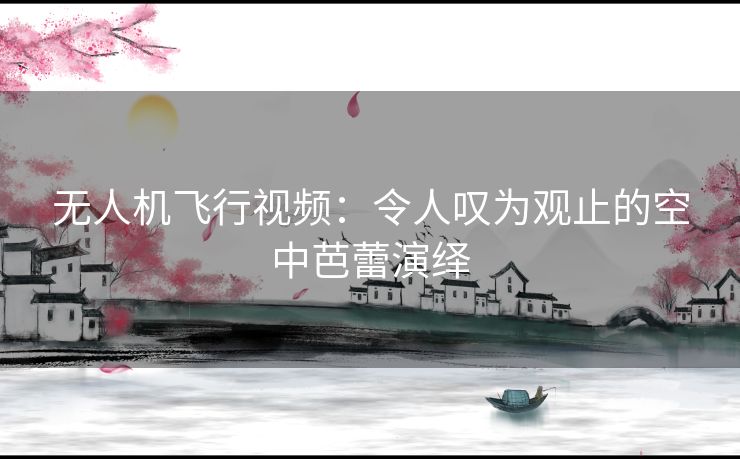 无人机飞行视频：令人叹为观止的空中芭蕾演绎