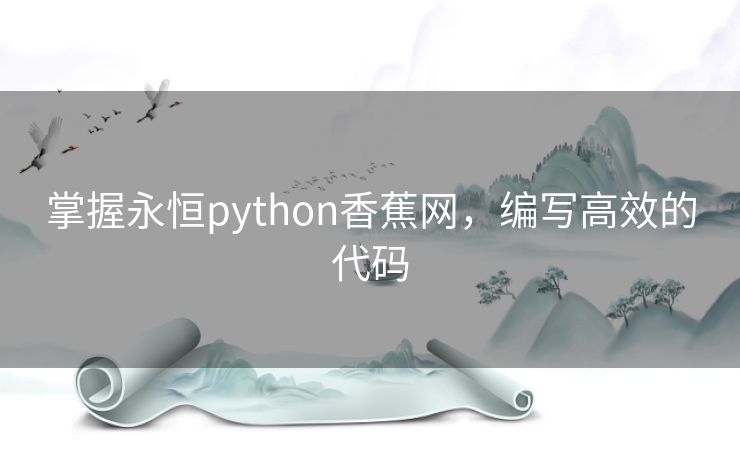 掌握永恒python香蕉网，编写高效的代码